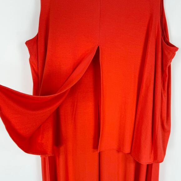 Chicos Womens Sleeveless Twofer Layer Midi Dress Size 12 / 14 Red - Picture 8 of 14